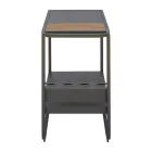 Gartenwagen aus Aluminium und Kunstharzholz mit Rädern - Virel Viadurini