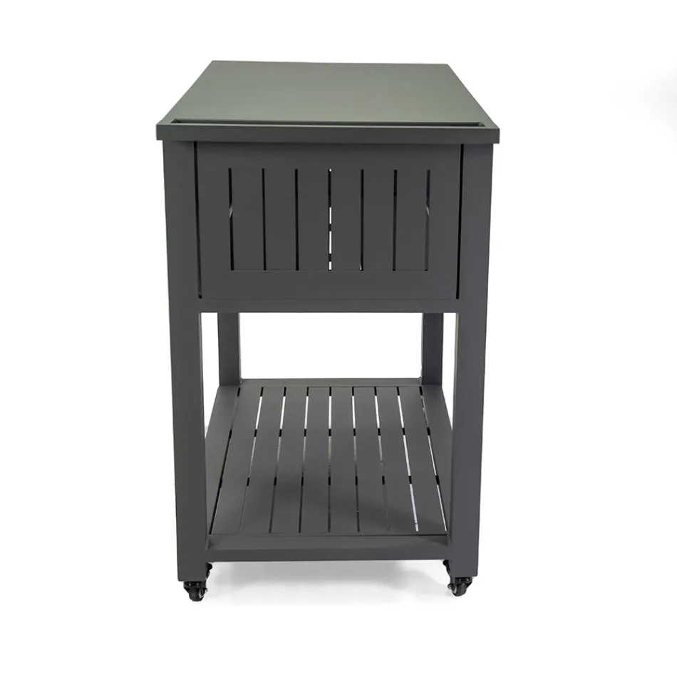 Trolley für den Außenbereich aus lackiertem Aluminium mit verschiedenen Oberflächen - Hotel Viadurini