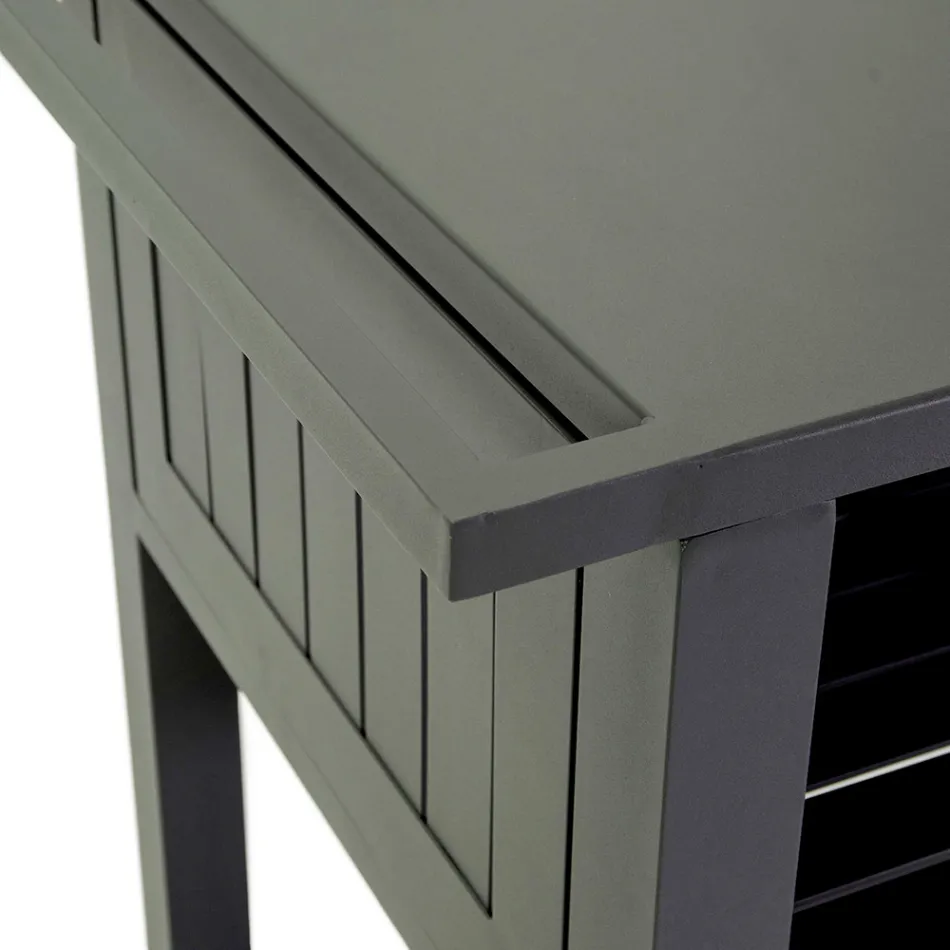 Trolley für den Außenbereich aus lackiertem Aluminium mit verschiedenen Oberflächen - Hotel Viadurini