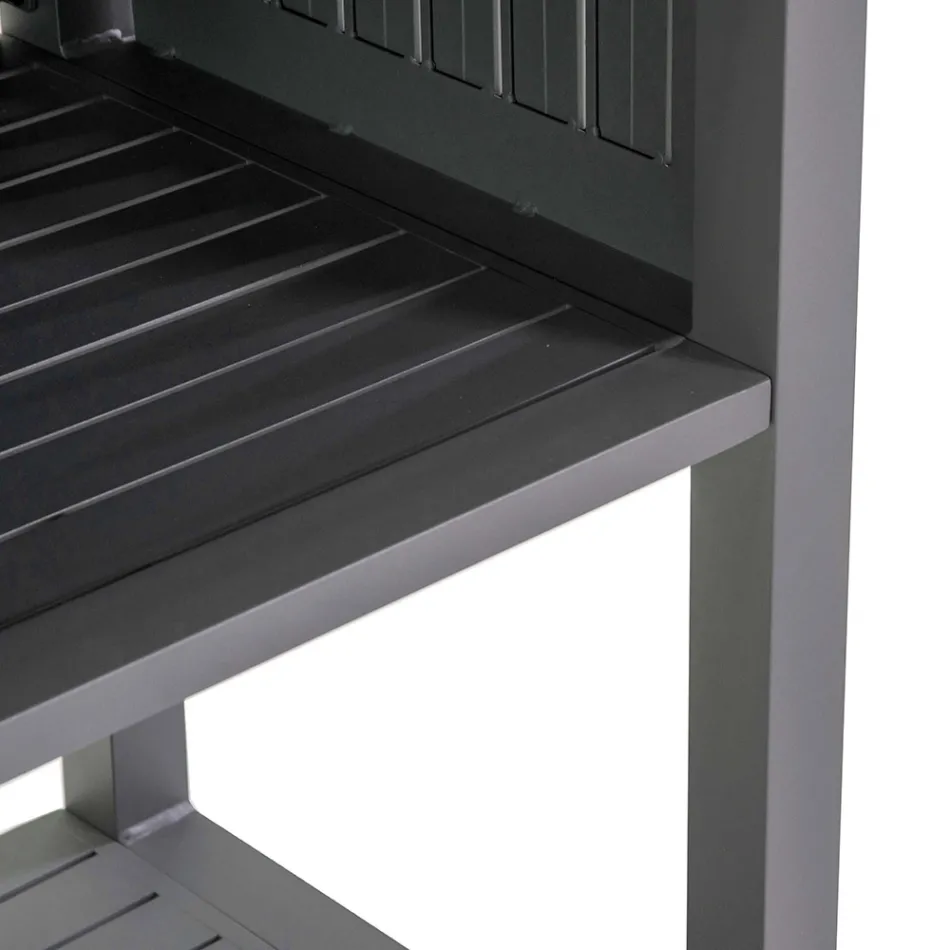 Trolley für den Außenbereich aus lackiertem Aluminium mit verschiedenen Oberflächen - Hotel Viadurini