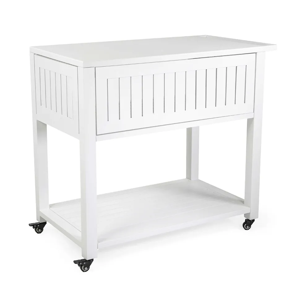 Trolley für den Außenbereich aus lackiertem Aluminium mit verschiedenen Oberflächen - Hotel Viadurini