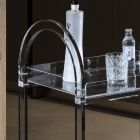 Transparenter Acryl-Kristallwagen mit Rollen und Ablage - Arketipo Viadurini