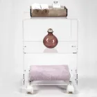 Objektwagen mit Plexiglasrädern, hergestellt in Italien – Rudolf Viadurini