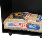 Pelletbeutel-Halterwagen aus Metall mit Rädern, hergestellt in Italien – Pinguino Viadurini