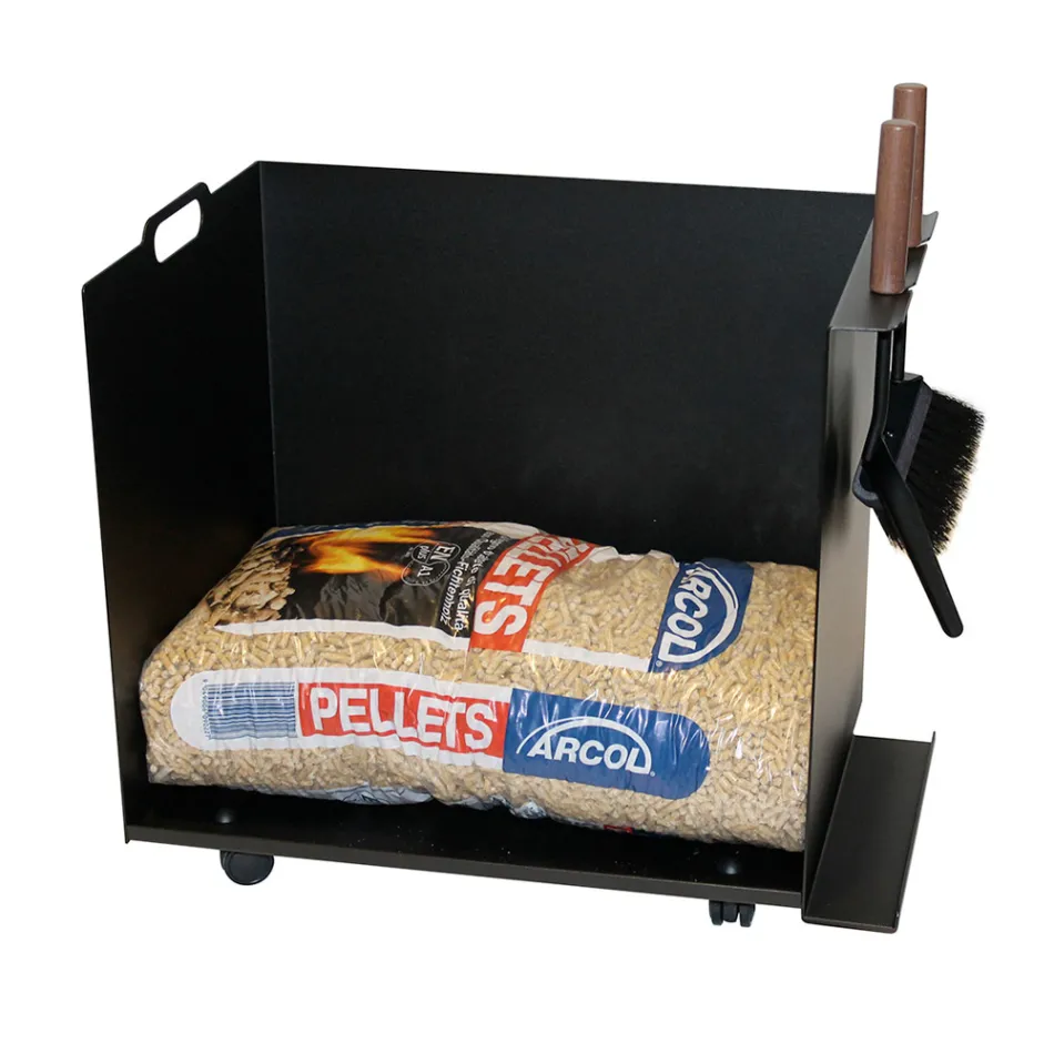 Pelletbeutel-Halterwagen aus Metall mit Rädern, hergestellt in Italien – Pinguino Viadurini