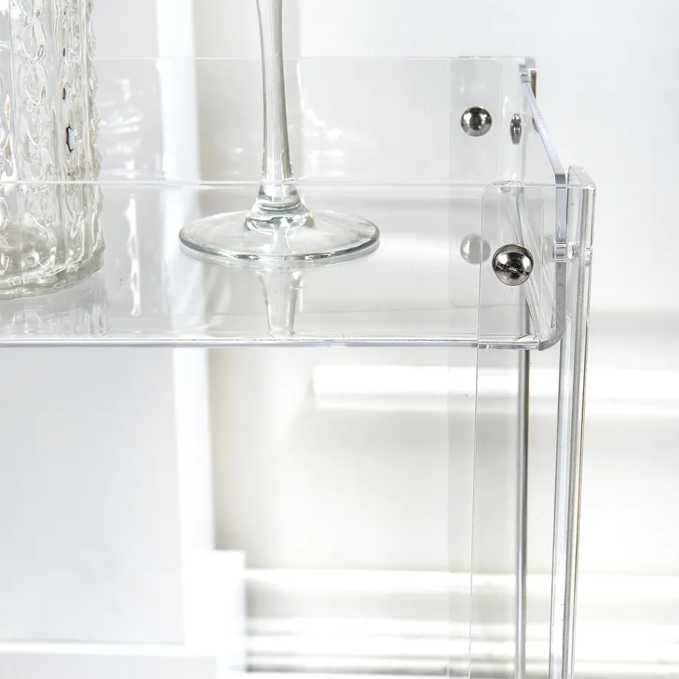 Servierwagen aus transparentem Plexiglas Made in Italy - Galatius Viadurini