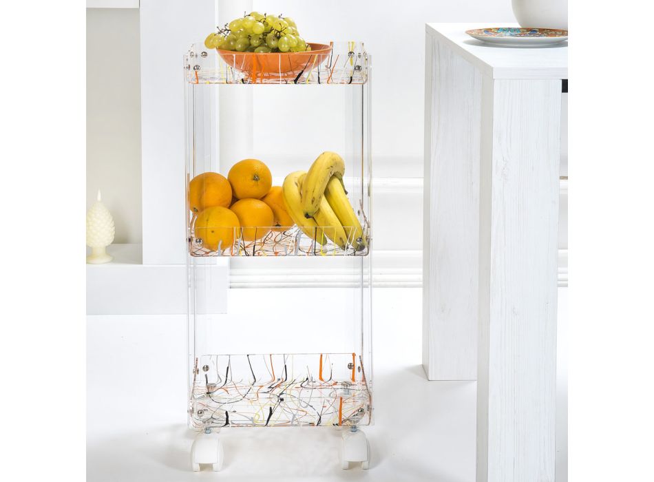Essenswagen aus transparentem Plexiglas Made in Italy - Galatius Viadurini