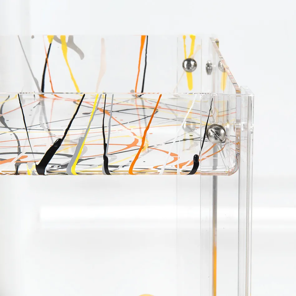 Essenswagen aus transparentem Plexiglas Made in Italy - Galatius Viadurini