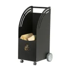 Servierwagen aus Metall und Holz mit 4 Rädern, hergestellt in Italien – Coccinella Viadurini