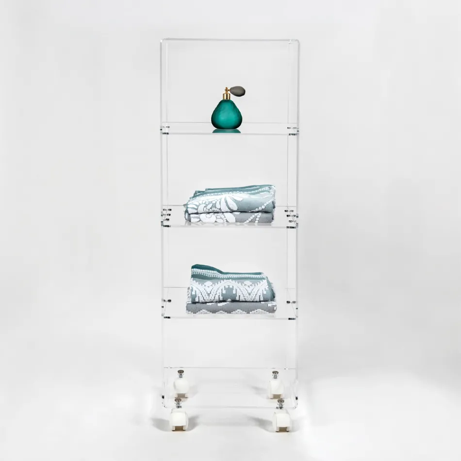 Küchen-Aufbewahrungswagen aus Plexiglas, hergestellt in Italien – Ercolano Viadurini