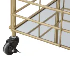Servierwagen mit Eisenstruktur Gold-Finish - Viviana Viadurini
