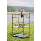 Servierwagen mit Eisenstruktur Gold-Finish - Viviana Viadurini