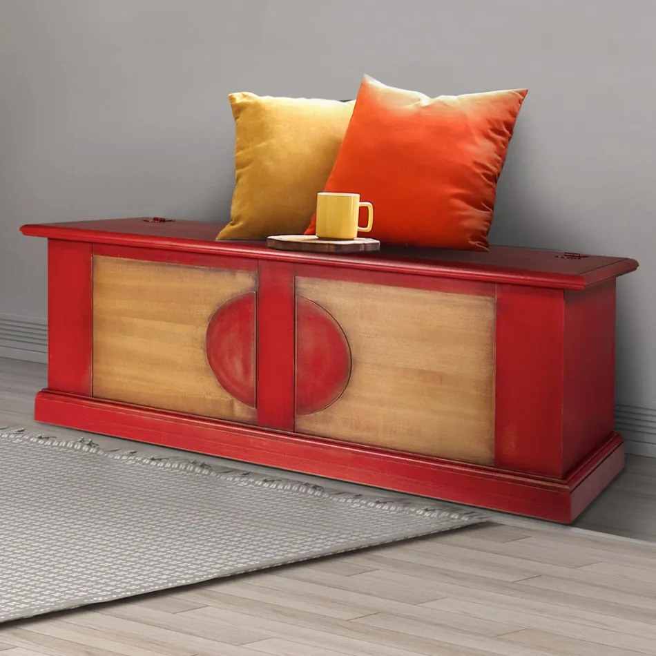 Truhe aus furniertem Holz mit verschiedenen Ausführungen, hergestellt in Italien – Krishna Viadurini