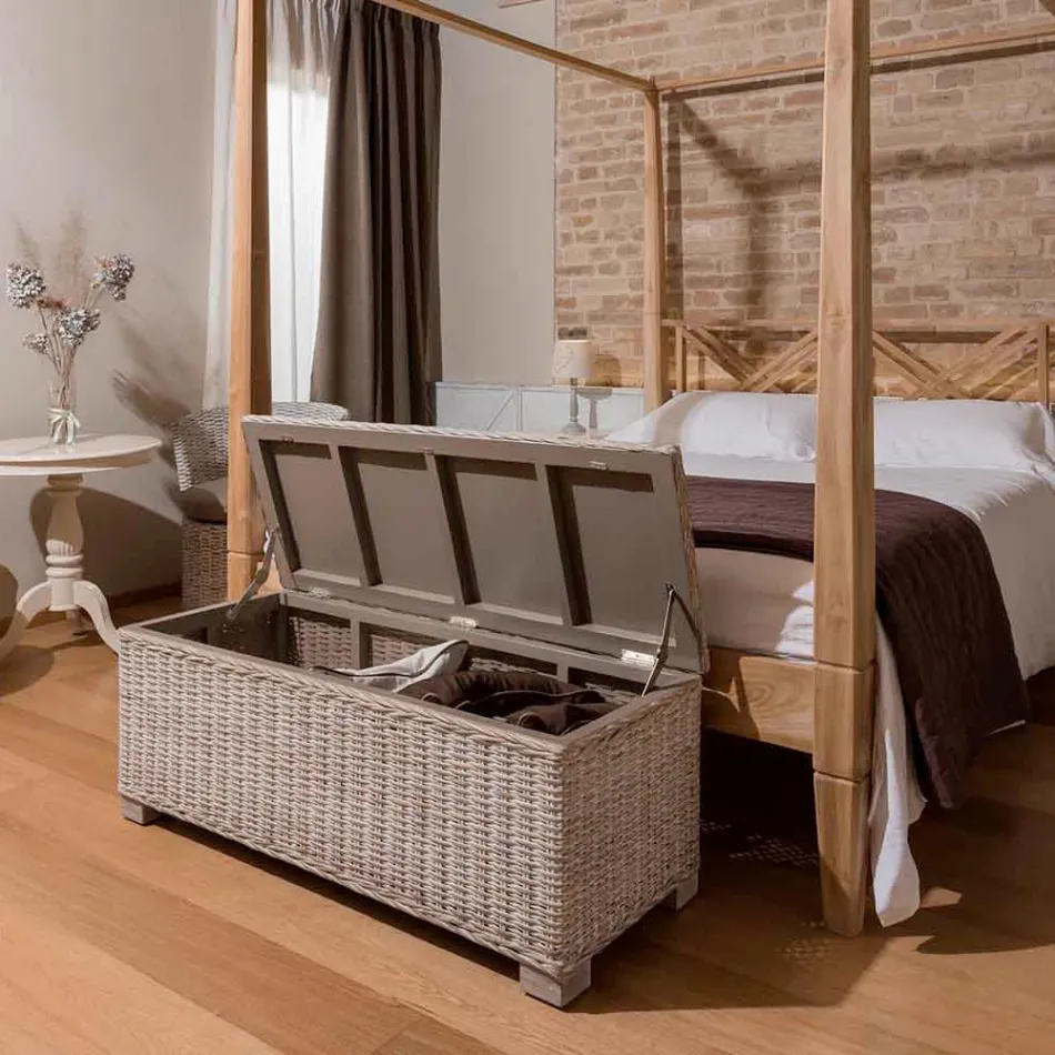 Outdoor-Truhe aus Naturfaser von Kubù - Nogitsune Viadurini