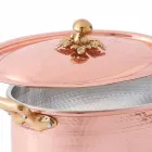 Ovaler handverzinnter Kupfer-Ovalauflauf mit Deckel 31x22 cm - Mariag Viadurini