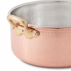 Mittlerer Topf aus verzinntem Kupfer von Hand rund mit 2 Griffen 20 cm - Gianfranco Viadurini