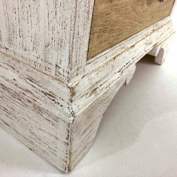 Artisan Kommode mit 4 Schubladen aus weißem Holz Made in Italy - Manhattan
