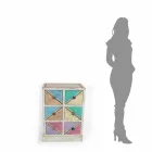 Handgefertigte hölzerne Kommode mit farbigen Schubladen Made in Italy - Brighella Viadurini