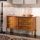 Klassische Kommode aus Walnussholz 4 oder 6 Schubladen Made in Italy - Katerine Viadurini