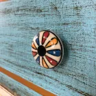 Kommode mit farbigen Schubladen und Keramikknöpfen Made in Italy - Hendriks Viadurini