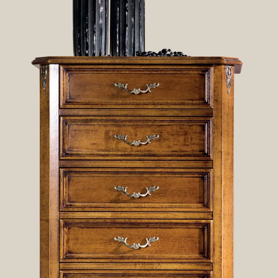 Holzkommode im klassischen Stil mit 7 oder 5 Schubladen Made in Italy - Richard Viadurini