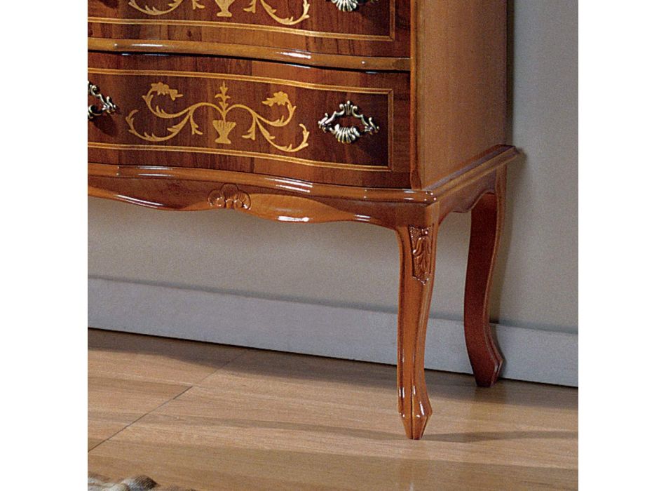 Kommode im klassischen Stil aus Holz mit 6 Schubladen Made in Italy - Elegant Viadurini