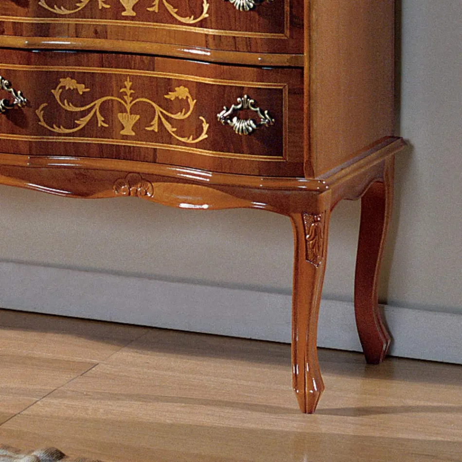 Kommode im klassischen Stil aus Holz mit 6 Schubladen Made in Italy - Elegant Viadurini