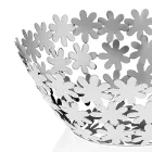 Design-Mittelstück aus silbernem Metall und luxuriöser Blumendekoration - Terraceo Viadurini