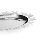 Silbernes Metalldesign-Mittelstück mit verziertem Rand - Cordoba Viadurini