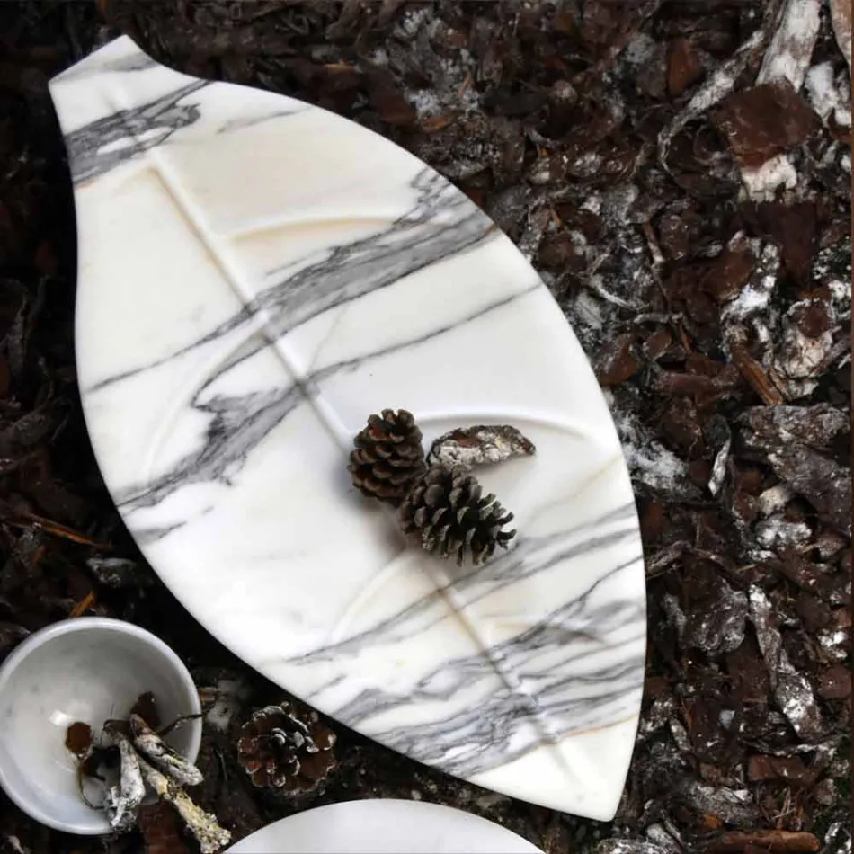 Herzstück aus Arabescato-Marmor mit Blattform Made in Italy - Treviso Viadurini