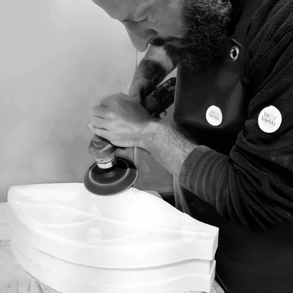 Herzstück aus Arabescato-Marmor mit Blattform Made in Italy - Treviso Viadurini