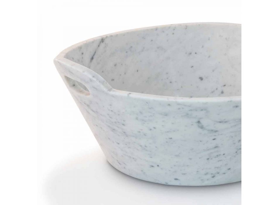 Korb aus weißem Carrara-Marmor des italienischen Luxusdesigns - Tinozzo Viadurini