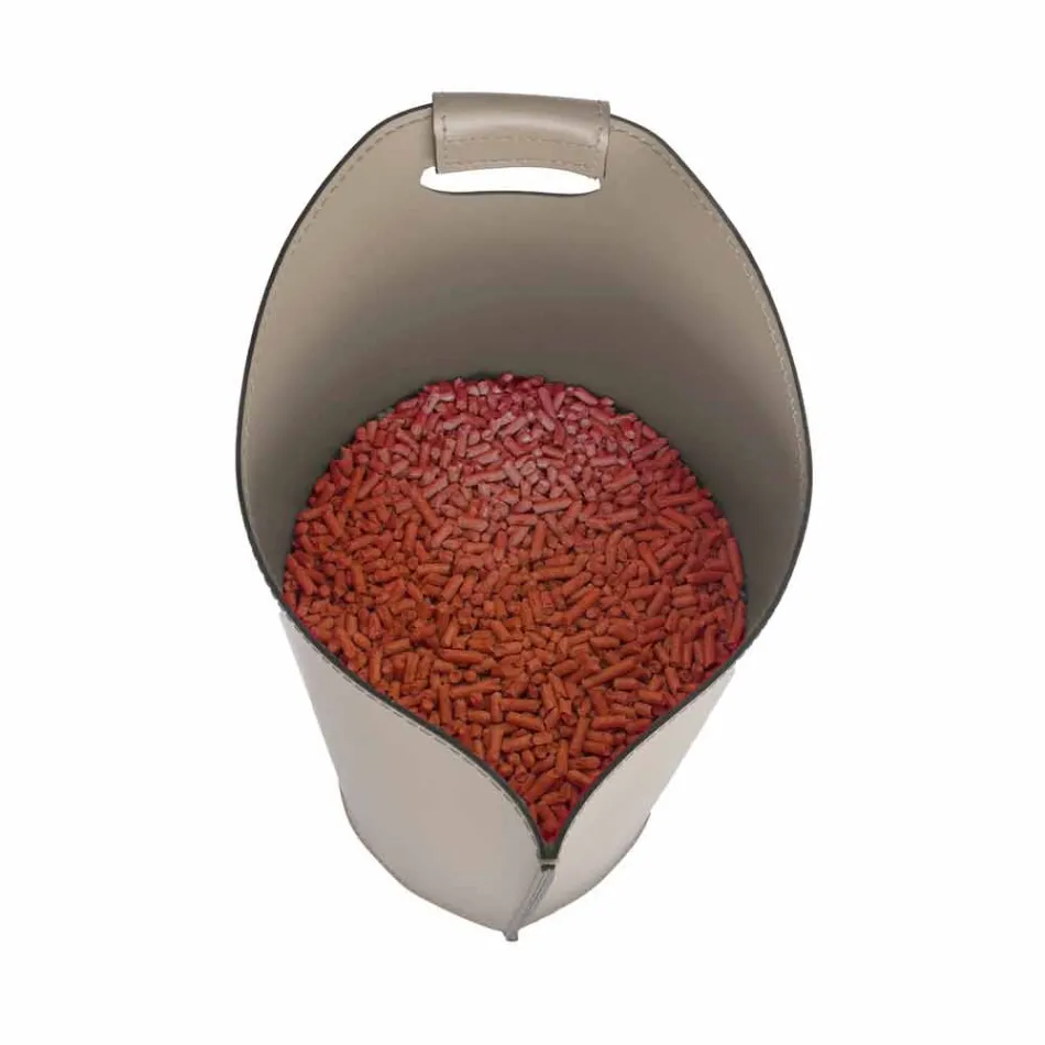 Indoor Pellethaltekorb Leder 15 Kg Sapel Design Viadurini