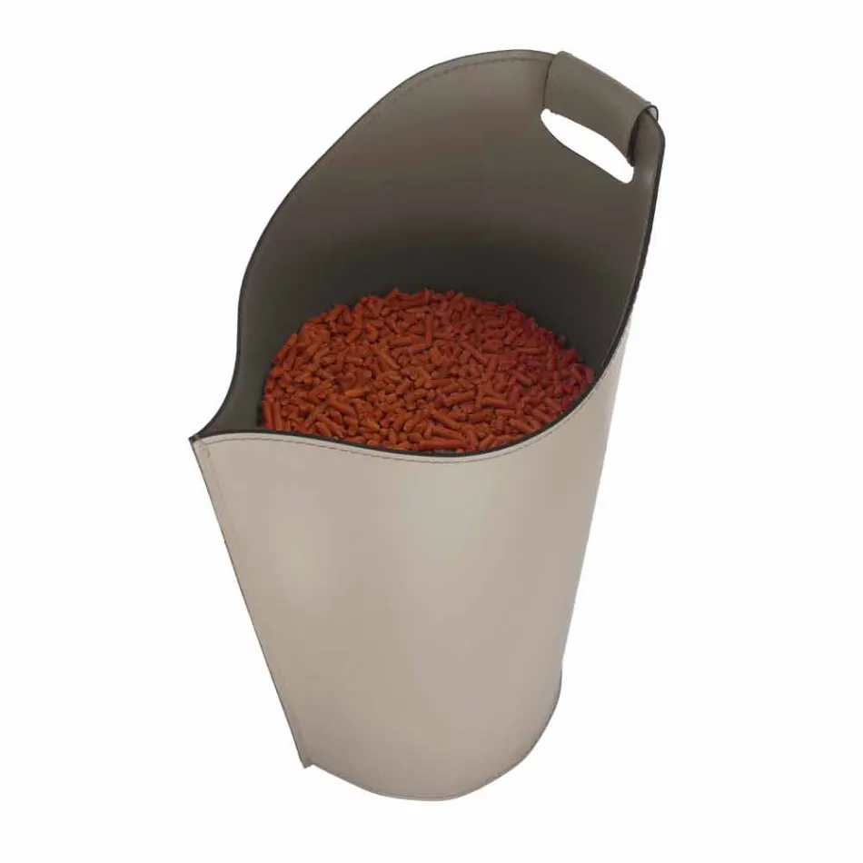 Indoor Pellethaltekorb Leder 15 Kg Sapel Design Viadurini