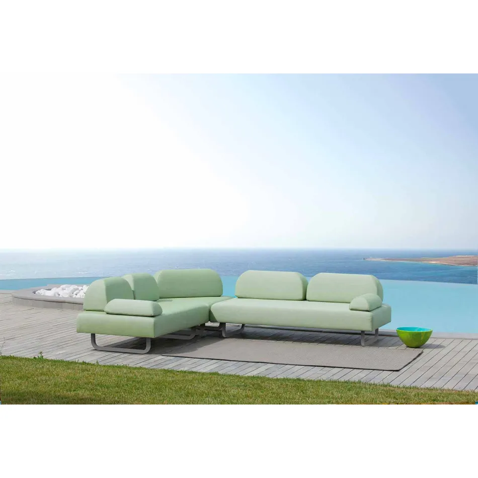 Outdoor Design Chaiselongue aus Metall und Stoff Made in Italy - Selia Viadurini