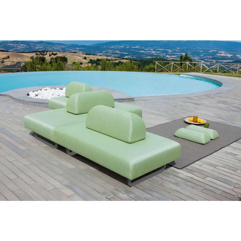 Outdoor Design Chaiselongue aus Metall und Stoff Made in Italy - Selia Viadurini