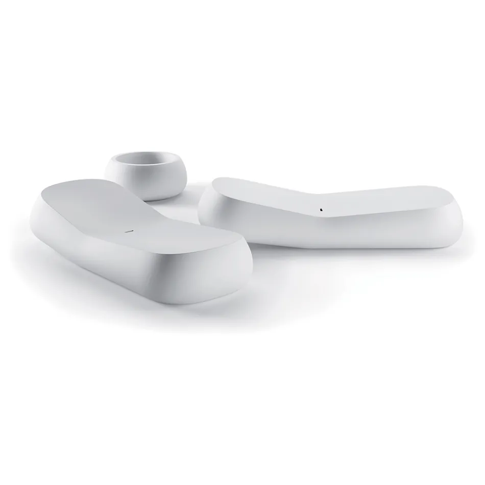 Design-Chaiselongue für den Außenbereich aus weißem Polyethylen, hergestellt in Italien – Ervin Viadurini