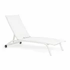 Outdoor Chaise Longue aus Textilene und Aluminium mit Rädern, 4 Stück - Babilonia Viadurini