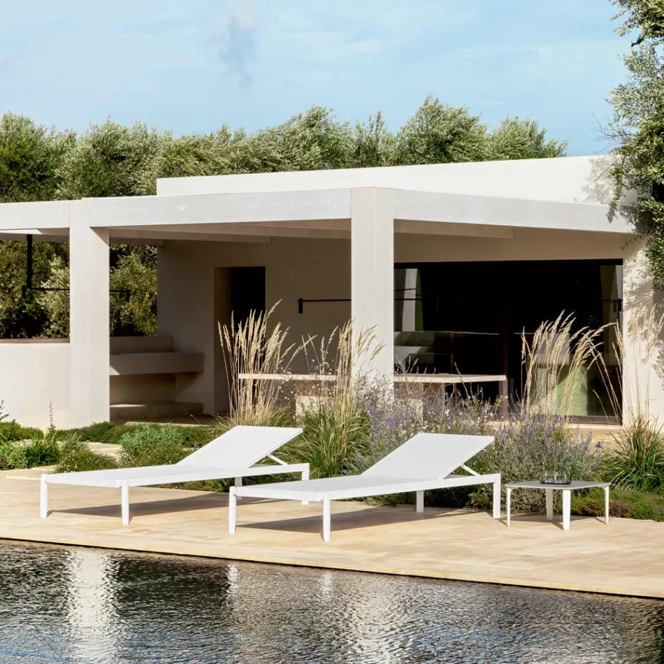 Garten-Chaiselongue mit oder ohne hochwertige Matratze – Filomenalet Viadurini