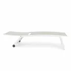 Garten Chaiselongue mit Rädern und liegender Rückenlehne, 4 Stück - Babilonia Viadurini