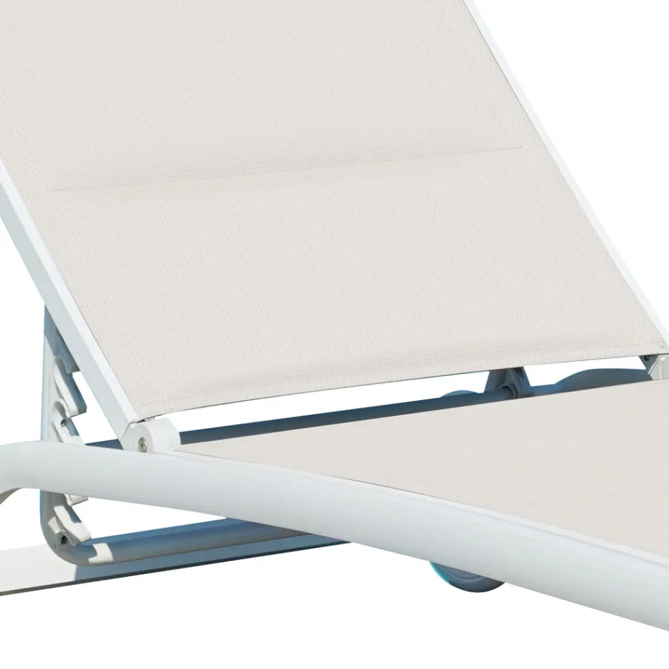 Gartenliege aus Aluminium mit Sitz aus Textilene - Zohra Viadurini