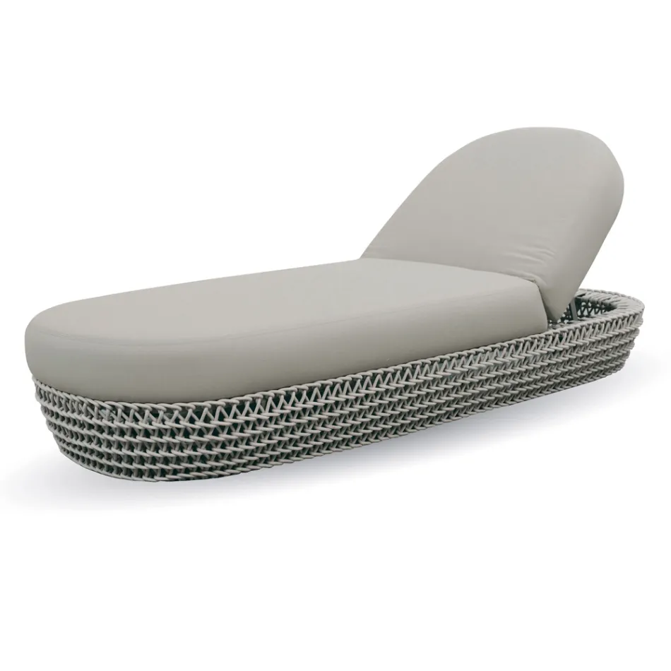 Gummi Garten Chaiselongue mit Seil gewebte Struktur - Shuffle Viadurini