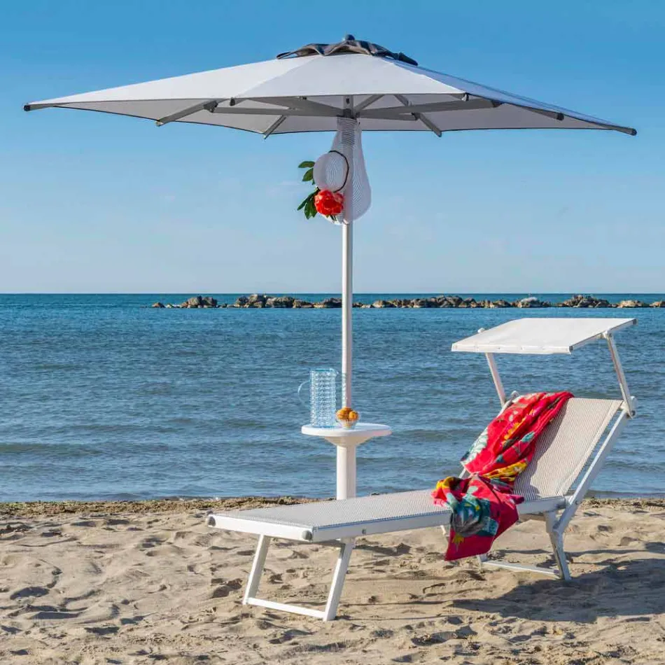 Moderne Garten Chaiselongue mit Sonnenschirm und liegender Rückenlehne - Arnold Viadurini