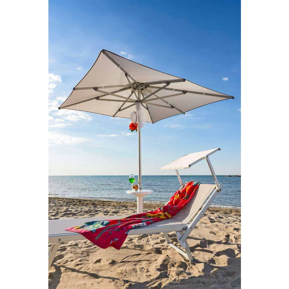 Moderne Garten Chaiselongue mit Sonnenschirm und liegender Rückenlehne - Arnold Viadurini