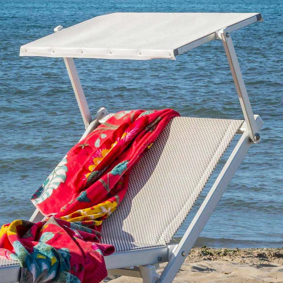 Moderne Garten Chaiselongue mit Sonnenschirm und liegender Rückenlehne - Arnold Viadurini