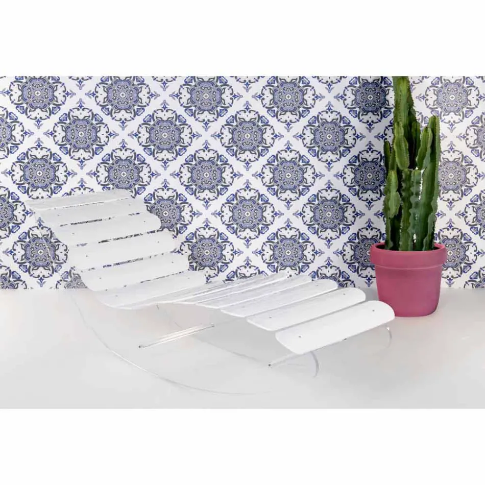 Designer Chaiselongue aus transparentem Plexiglas, Made in Italy Viadurini