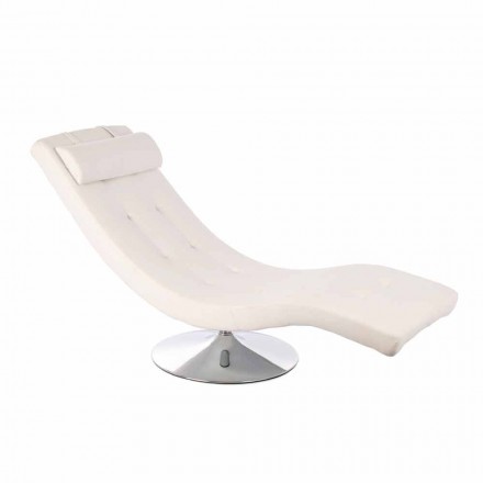 Modernes Design Chaiselongue aus Kunstleder und verchromtem Metall - Komfort Viadurini
