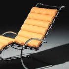 Chaiselongue aus Leder mit Gestell aus verchromtem Stahl Made in Italy - Beirut Viadurini