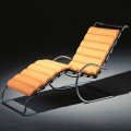 Chaiselongue aus Leder mit Gestell aus verchromtem Stahl Made in Italy - Beirut