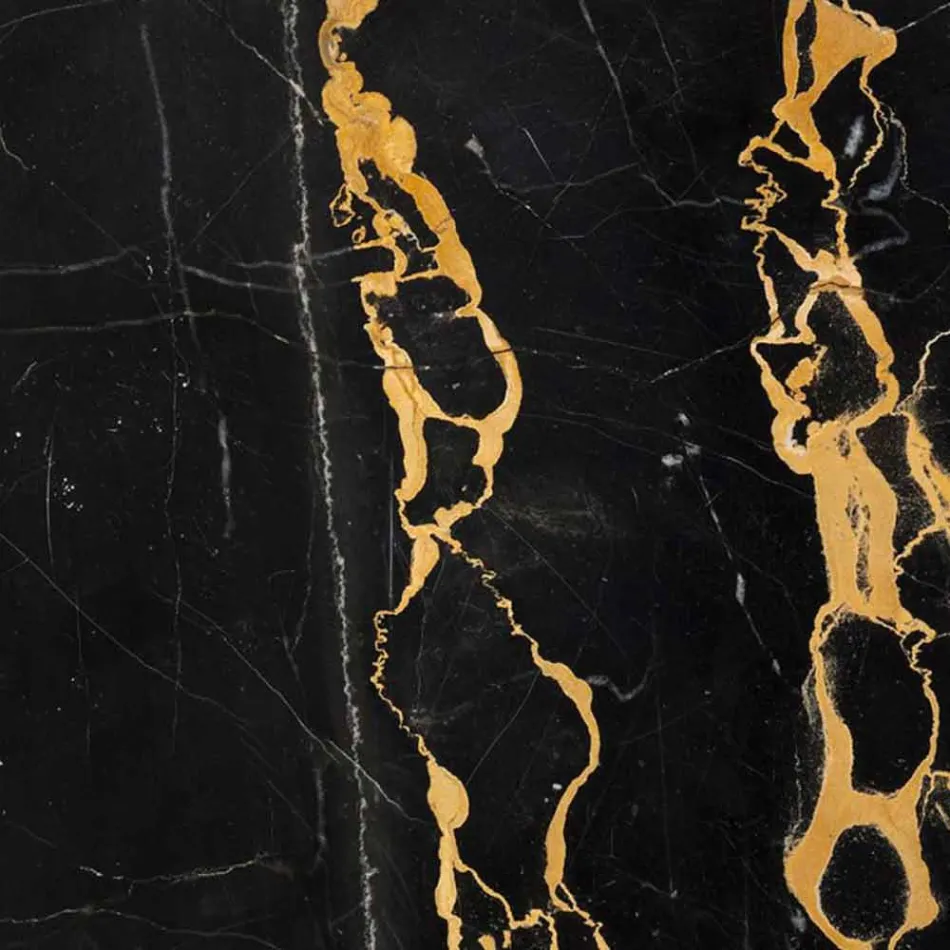 Große runde Schüssel aus Portoro oder Paonazzo Marmor Made in Italy - Glazer Viadurini